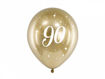 Picture of LATEX BALLOONS 90TH BIRTHDAY CHROME GOLD 12 INCH - 6 PACK